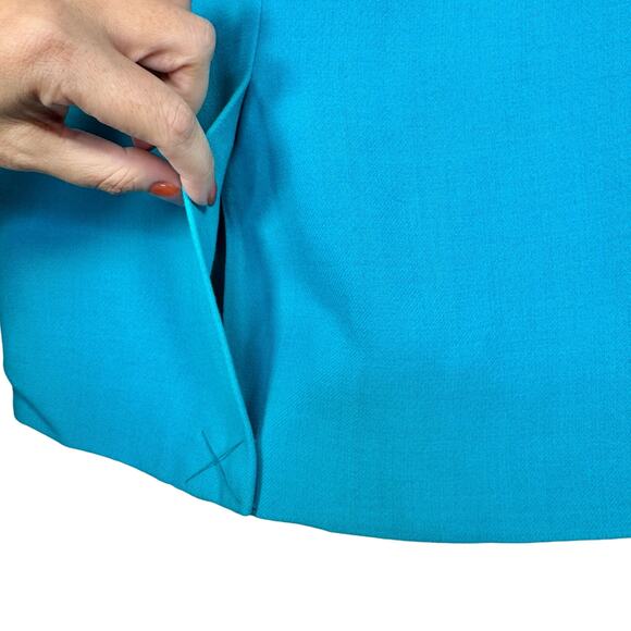 Kate Spade Aqua Janelle Pleated Pencil Skirt 4 NWOT Wool Blend Preppy - Picture 5 of 15